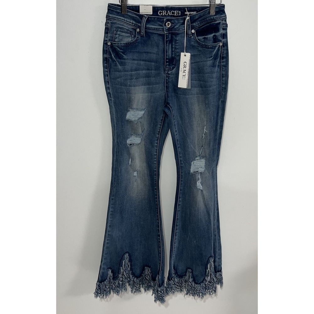 (10/b52)Grace In LA High Waist Denim Jeans - Size 28 ( Long 32 Inch)
